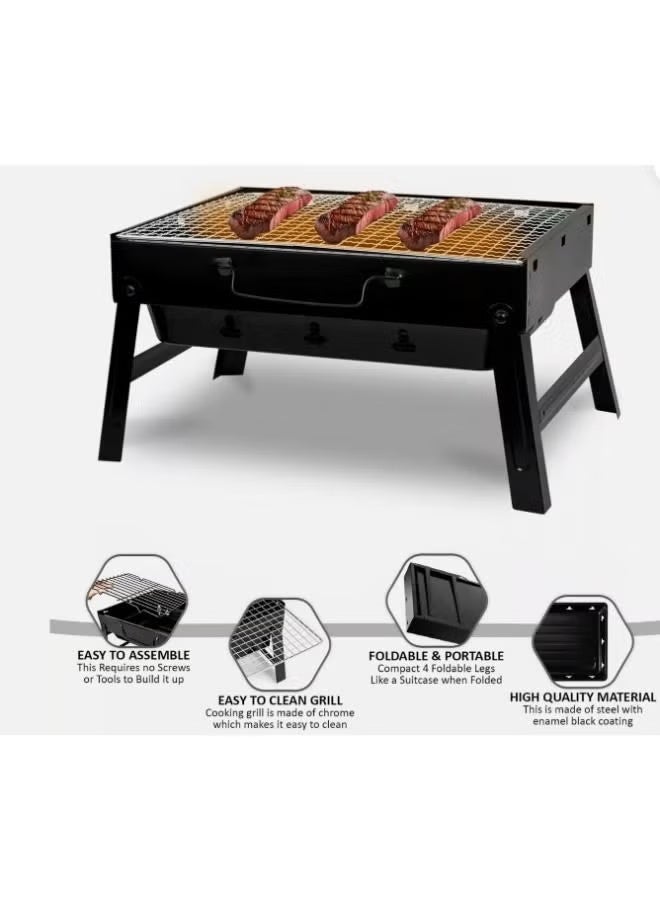 Home auraa Barbecue Portable Grill with Skewers - 49 pcs set - Image 3