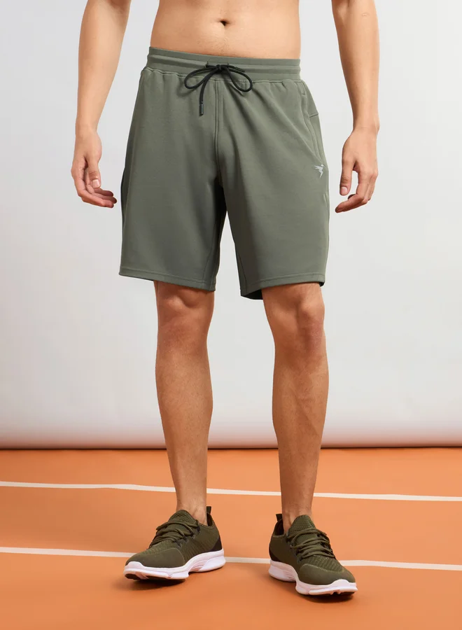 Technosport Men Solid Slim Fit  Shorts with TS Flexi