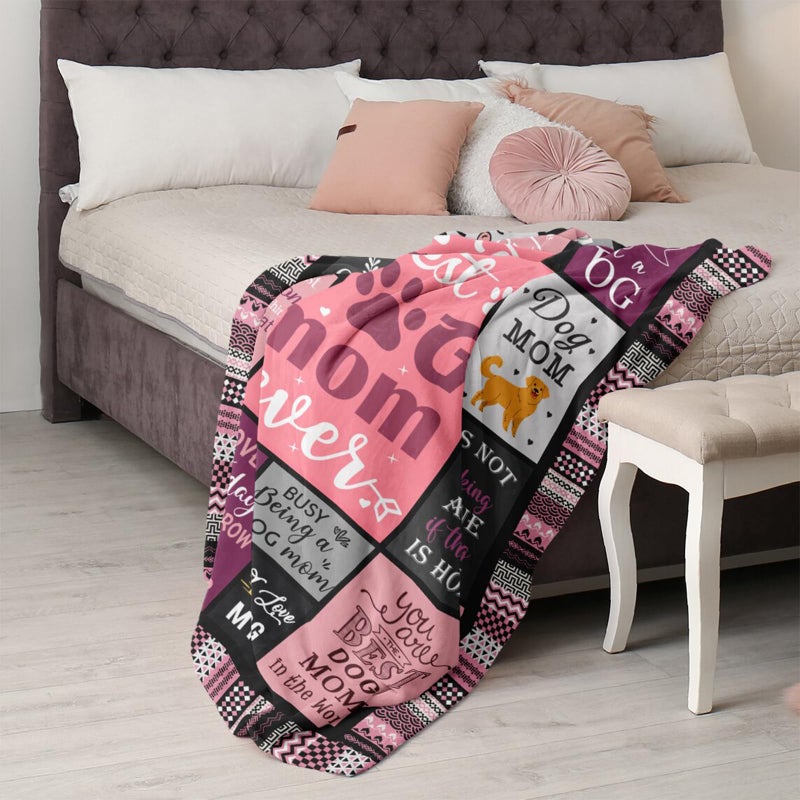 Mcurore Dog Mom Gifts for Women بطانية 60 "" X50 "" عشاق الكلاب "هدايا للنساء هدايا لعشاق الكلاب عاشق الكلاب للنساء الكلب أمي هدية عاشق الكلب هدية الكلب مالك هدية لمحبي الكلاب - Image 3