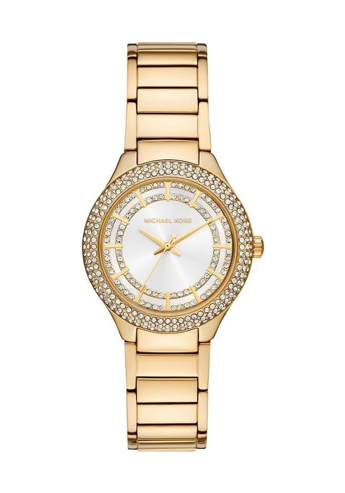 مايكل كورس Women Michael Kors MK4941 Mini Sylvia Pave Stainless Steel Watch for Women, 33 mm, Gold - Image 1
