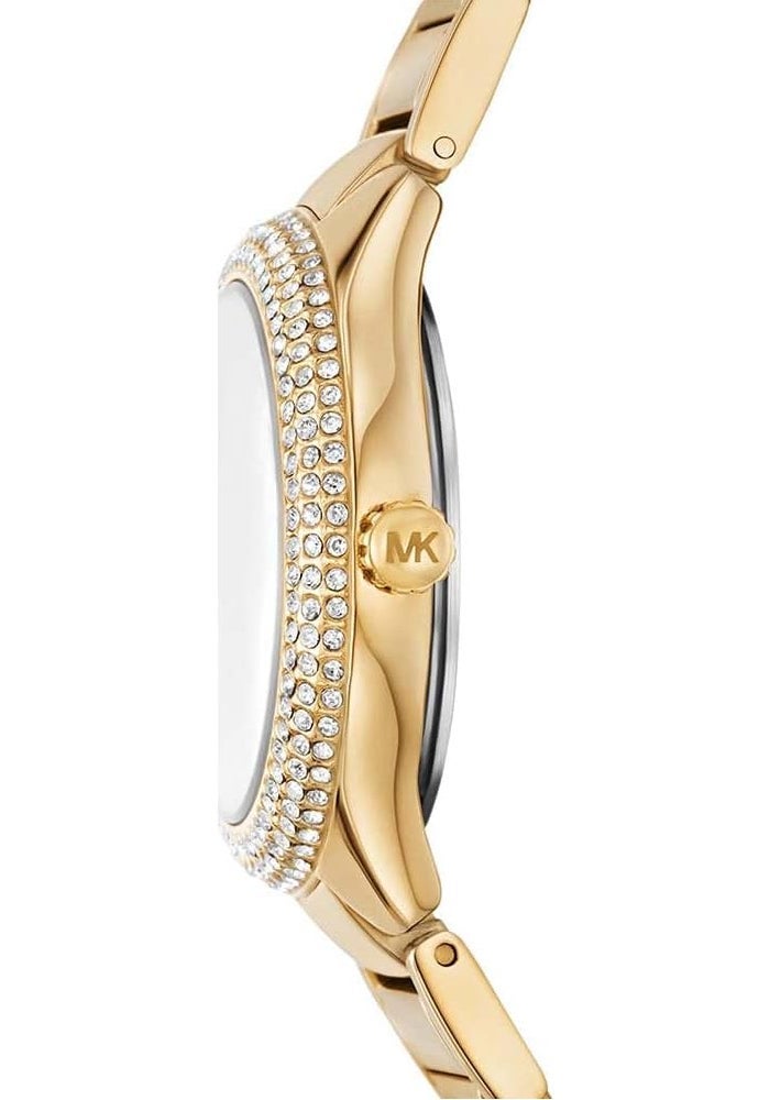 مايكل كورس Women Michael Kors MK4941 Mini Sylvia Pave Stainless Steel Watch for Women, 33 mm, Gold - Image 3