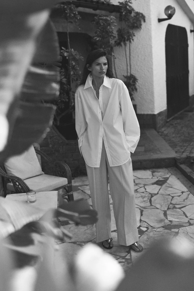 H&M Wide belted trousers