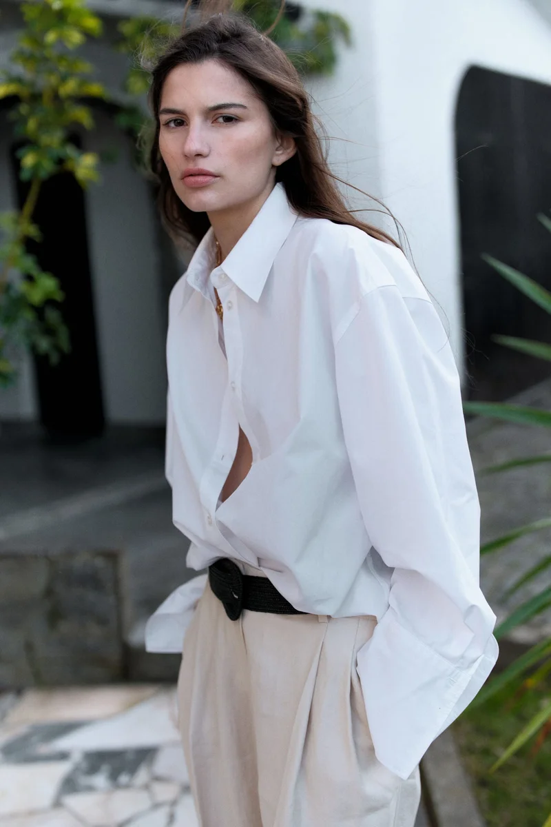 H&M Wide belted trousers