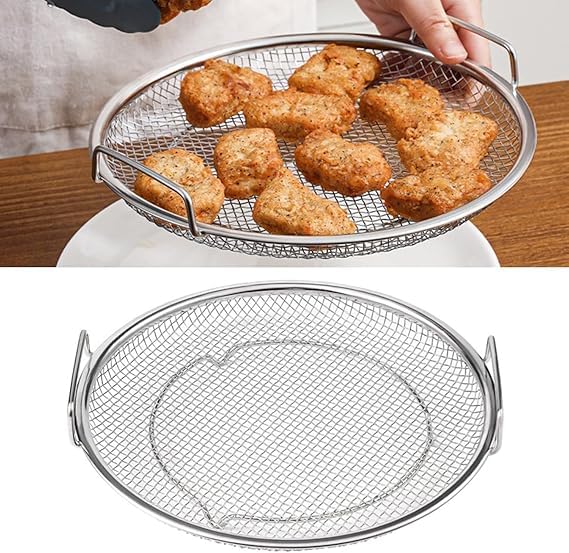 SHREESAMP SHAREESAMP Oil Leakage Net, Oil Filter Tray, Stainless Steel Frying Oil Filter Tray Frying Oil Drain Rack Stainless Steel Filter Tool Kitchen Strainer Colander for Washing Vegetables and Fruits - Image 5