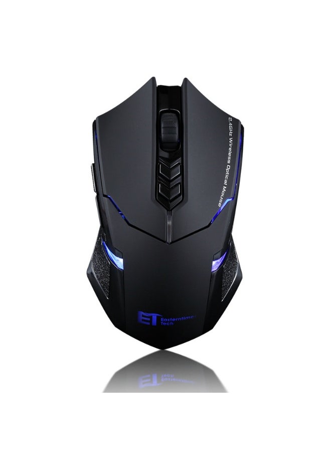 NIBEMINENT - [Factory wholesale] ET wireless mouse X08 mute gaming computer mouse mouse mouse laser mouse silent version Black - Image 1