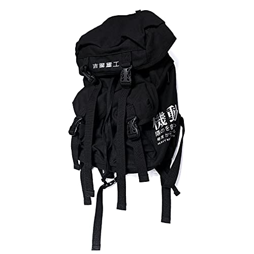Niepce Inc Japanese Techwear Streetwear Slim Daypack Backpack (Black) - Image 5