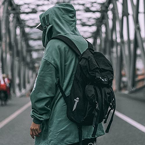 Niepce Inc Japanese Techwear Streetwear Slim Daypack Backpack (Black) - Image 4