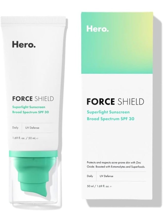 Hero Cosmetics Force Shield Superlight Sunscreen SPF 30 1.69 fl oz 50 ml - Image 1
