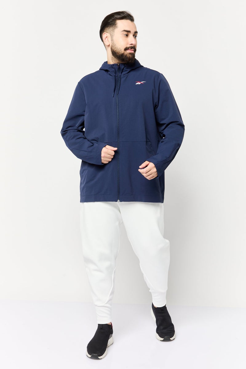 Reebok Men Sportswear Fit Hooded Training Jackets, Navy  - Image 3