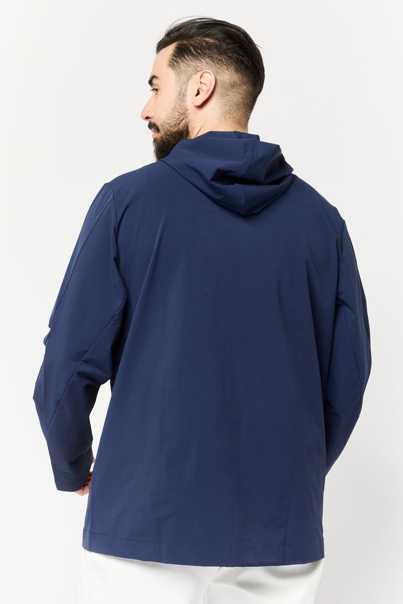 Reebok جاكيتات تدريب بغطاء للرأس للرجال، رياضية، لون كحلي - Image 4