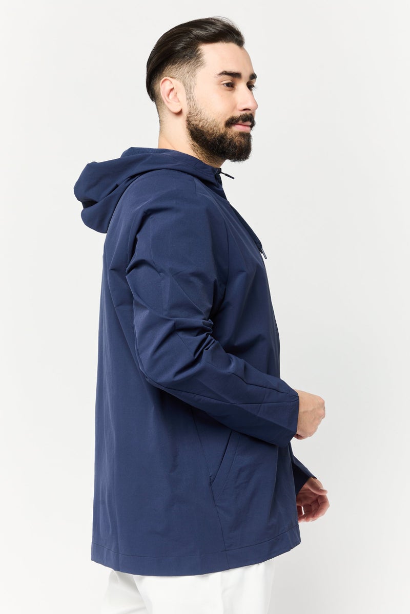 Reebok جاكيتات تدريب بغطاء للرأس للرجال، رياضية، لون كحلي - Image 2