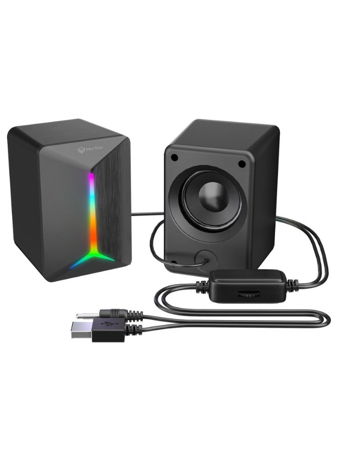 Meetion Wired Desktop Gaming Speakers – 2.0 Stereo, 6W Output - Image 3