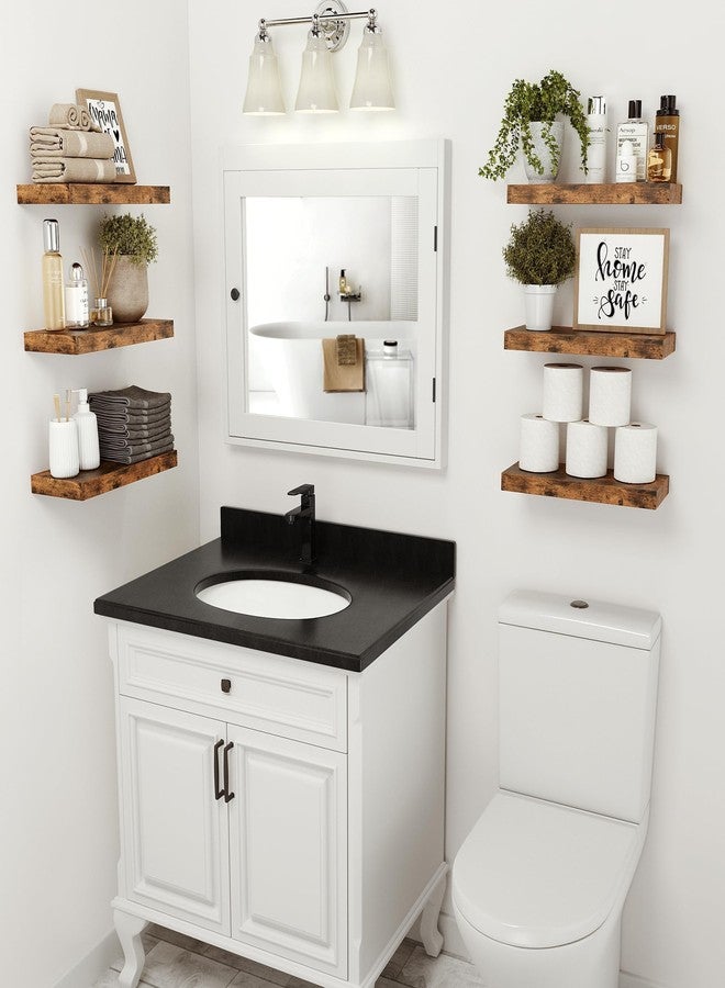 Vivelove Bathroom Long Floating Shelves for Wall,Extra Deeper & Thicker Wall Mounted Storage Shelf for Living Room, Kitchen, Farmhouse,Wall Shelves with Invisible Brackets,Set of 2, Rustic Brown - Image 2