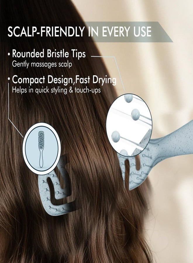 IKONIC Me Small Vent Hair Brush IKM-2121 Eco-Conscious, Sustainable Material, Ionic Bristles, Static Control, Tangle-Free Glide, Faster Blow Drying, Gentle Scalp Care, Ergonomic Design - Powder Blue - Image 5