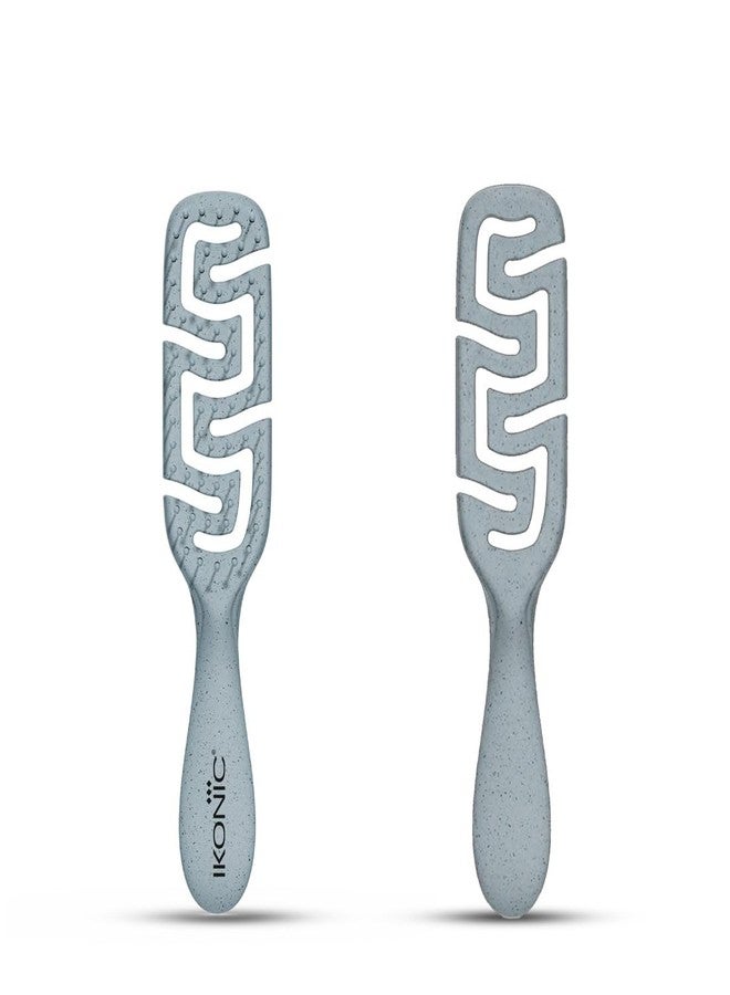 IKONIC Me Small Vent Hair Brush IKM-2121 Eco-Conscious, Sustainable Material, Ionic Bristles, Static Control, Tangle-Free Glide, Faster Blow Drying, Gentle Scalp Care, Ergonomic Design - Powder Blue - Image 2