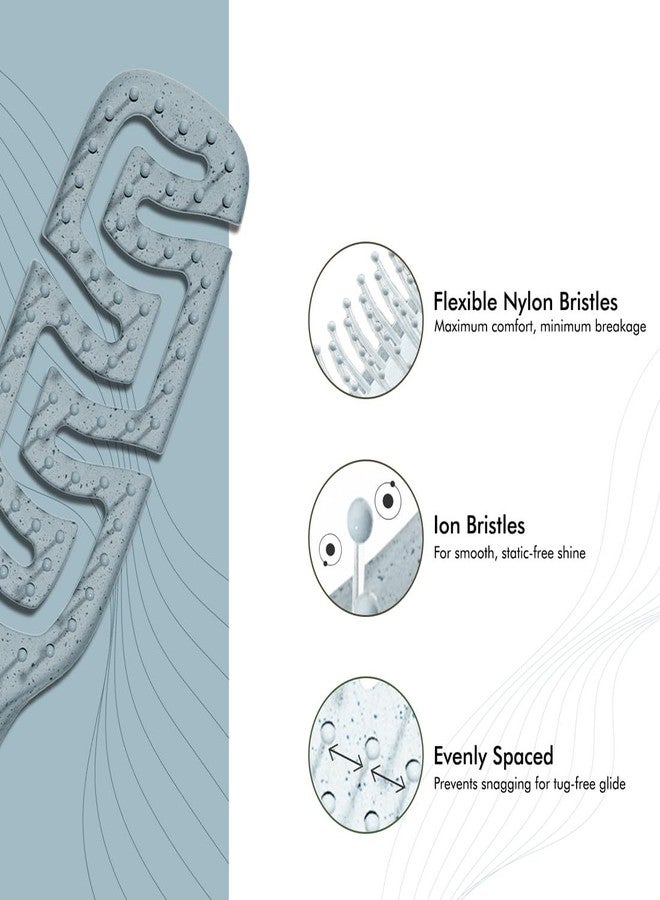 IKONIC Me Small Vent Hair Brush IKM-2121 Eco-Conscious, Sustainable Material, Ionic Bristles, Static Control, Tangle-Free Glide, Faster Blow Drying, Gentle Scalp Care, Ergonomic Design - Powder Blue - Image 3