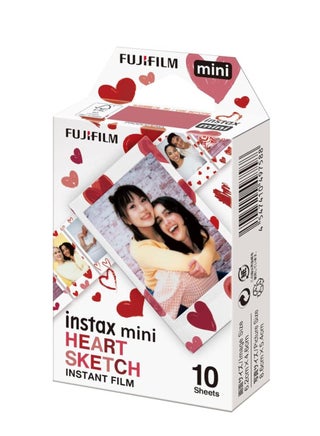 Fujifilm Instax Mini Film 10 Shot Pack HEARTS Border Red - view 2