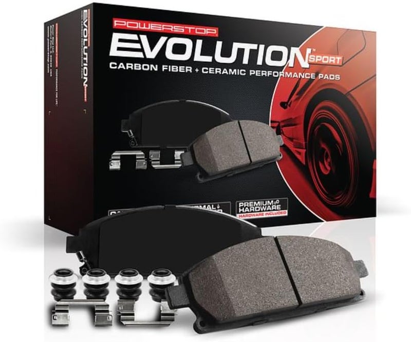Power Stop Z23-1326 Rear Z23 Evolution Sport Carbon Fiber Infused Ceramic Brake Pads with Hardware For Chrysler Town & Country, Dodge Grand Caravan, Dodge Journey, VW Routan [Model Specific]