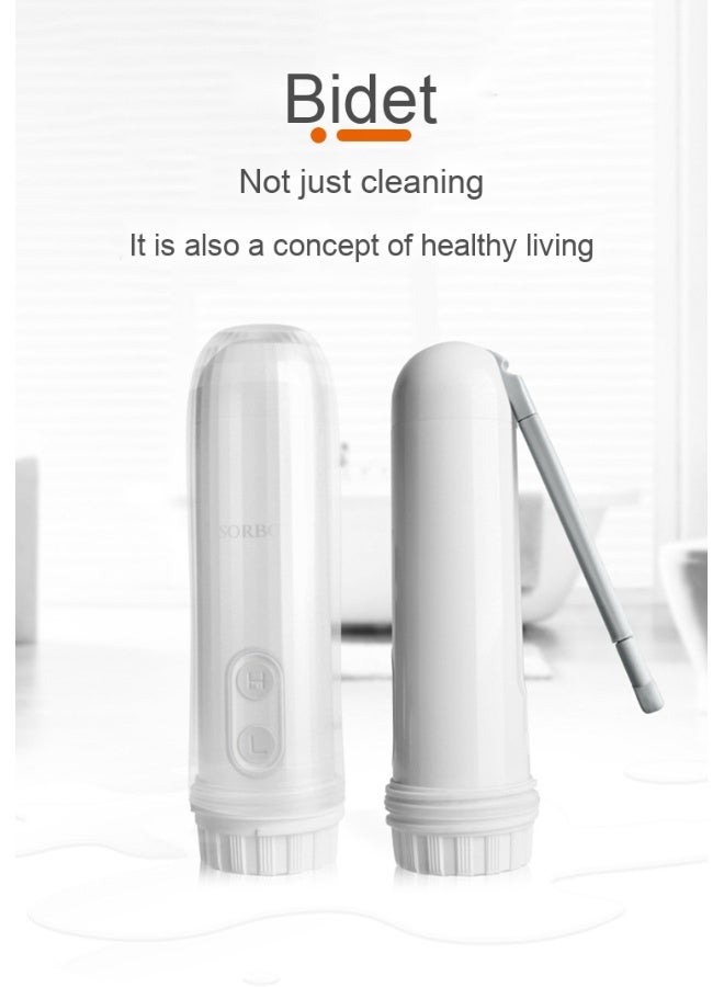 NIBEMINENT Portable Bidet for Travel, Mini Foldable Handheld, 2 Pressure Options, Electric Sprayer Toilet for Personal Hygiene Cleaning/Soothing  - Image 2