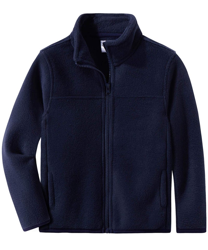 SpringGege Youth Solid FullZip Polar Fleece Jacket for Boys and Girls Size 910 Years Navy Blue