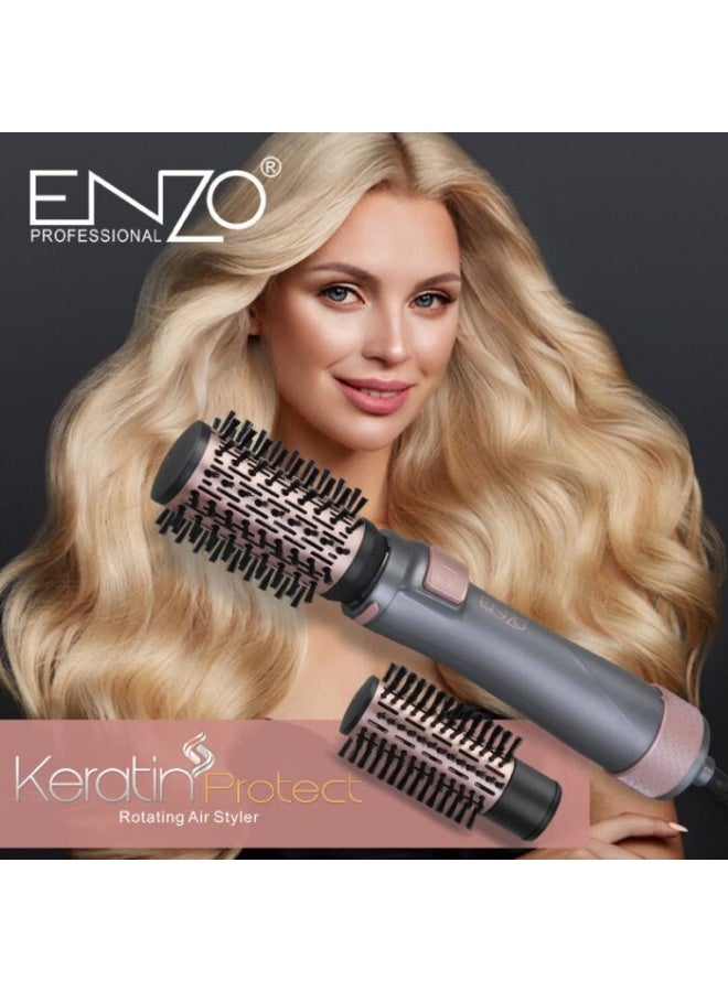 ENZO Professional مجموعة مصفف الشعر المنزلي ENZO EN-759 2 في 1 مجفف شعر كهربائي فرشاة هواء ساخن مكواة تجعيد الشعر - Image 3