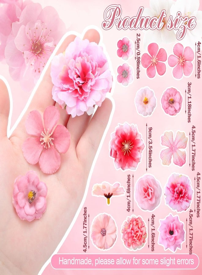 Geosar 120 Pcs Small Flowers for Crafts Spring Mini Faux Flowers Artificial Silk Fabric Floral Daisy Peony Floral Decorations DIY Wreath Accessories for Wedding Home Decor(Pink,Cozy Style) - Image 3