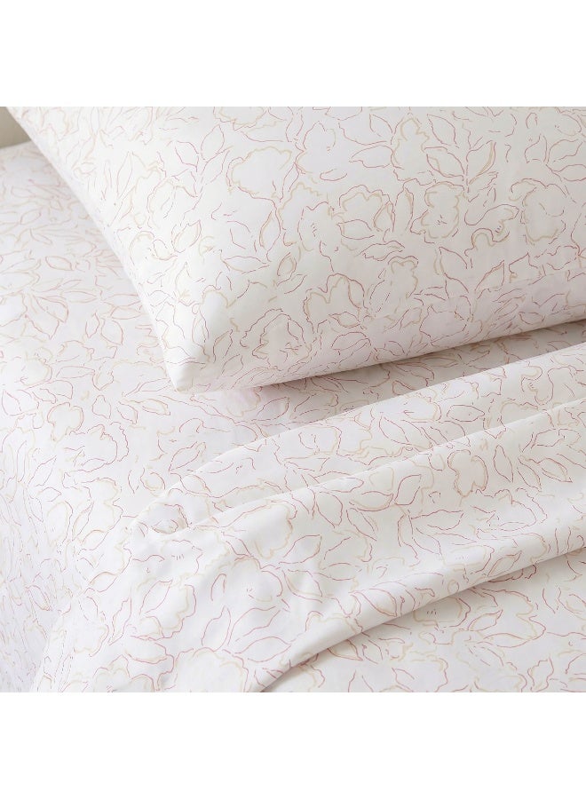 Morano Senses Bedsheet 4 pieces set 240 X 260  Flat Sheet + 3 Pillowcases, Machine Washable, 50x70 cm Pillowcase, 45x185 cm Long Pillowcase, Muse Pattern - Image 1