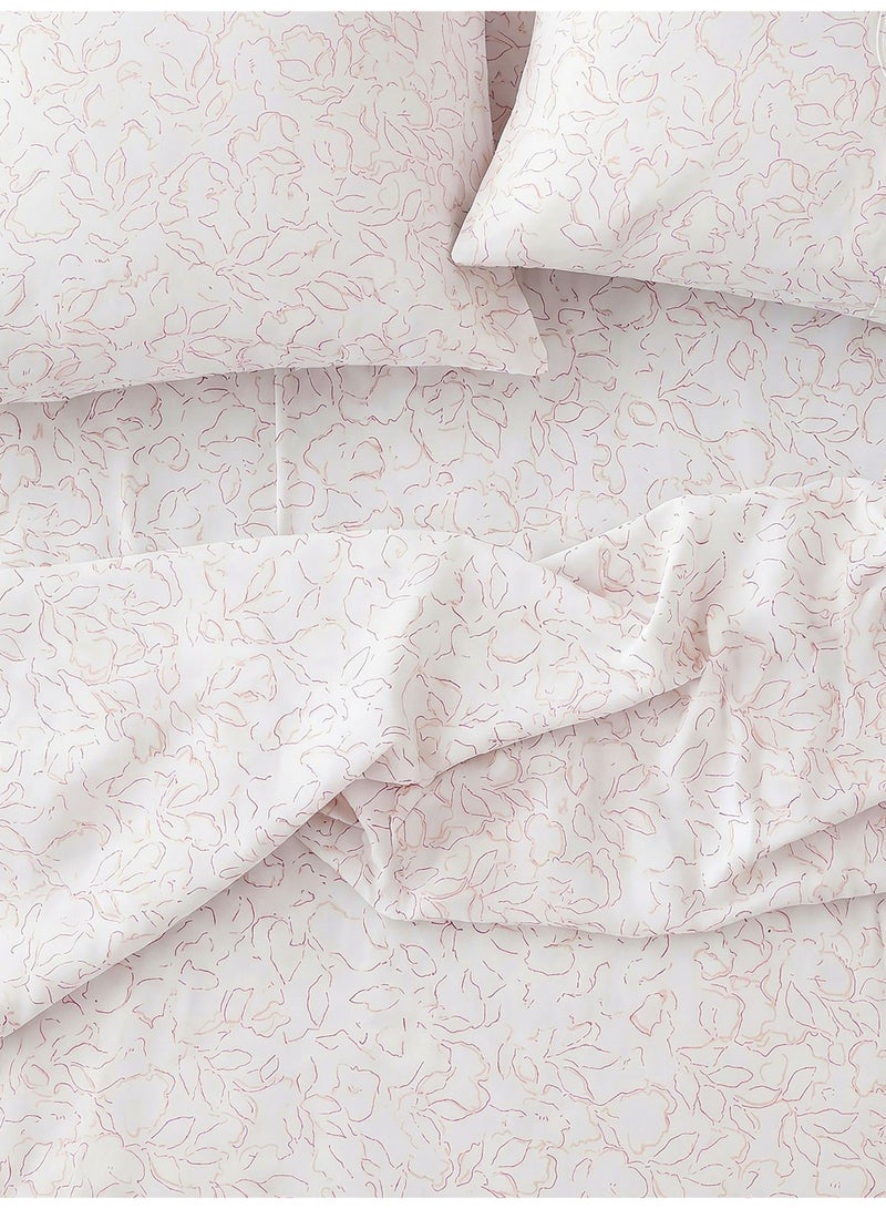 Morano Senses Bedsheet 4 pieces set 240 X 260  Flat Sheet + 3 Pillowcases, Machine Washable, 50x70 cm Pillowcase, 45x185 cm Long Pillowcase, Muse Pattern - Image 2