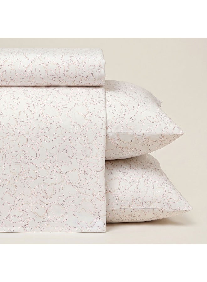 Morano Senses Bedsheet 4 pieces set 240 X 260  Flat Sheet + 3 Pillowcases, Machine Washable, 50x70 cm Pillowcase, 45x185 cm Long Pillowcase, Muse Pattern - Image 3