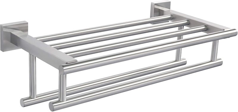 Alise Towel Rack,Towel Holder Towel Shelf with Double Towel Bars for Bathroom Lavatory,SUS 304 Stainless Steel Wall Mount Towel Hanger Storage,16 Inch Brushed Nickel,GZ8040-LS - Image 1