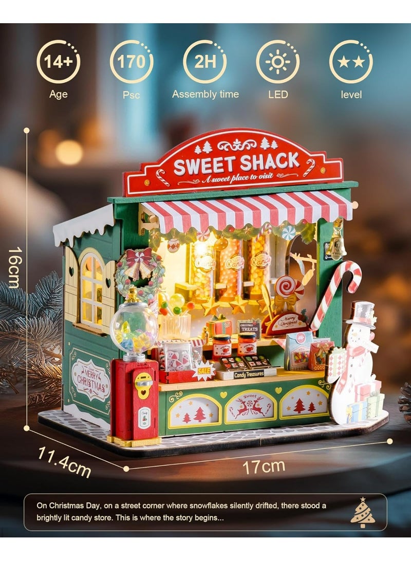 روبوتايم رولايف كشك حلوى عيد الميلاد مشروع منزل مصغر DIY طراز DS043 - Image 5