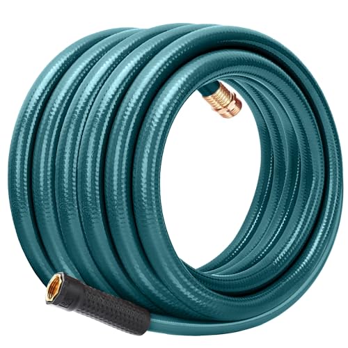 Worth Leader Garden Hose 3/4 in. x 50 ft. -No Kink, Flexible, Leakproof, Male/Female -Heavy Duty Durable 5 Layers PVC Rubber Lightweight Water Pipe for Gardening, Agriculture & Lawn Care -500PSI Burst - Image 1