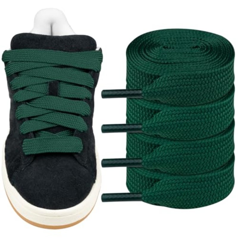 NOON2 أزواج من أربطة الأحذية السميكة لـ Adidas Campus 00s، أربطة أحذية ضخمة مسطحة بسمك 16 مم، أربطة بديلة لأحذية Sneaker444 - Image 1