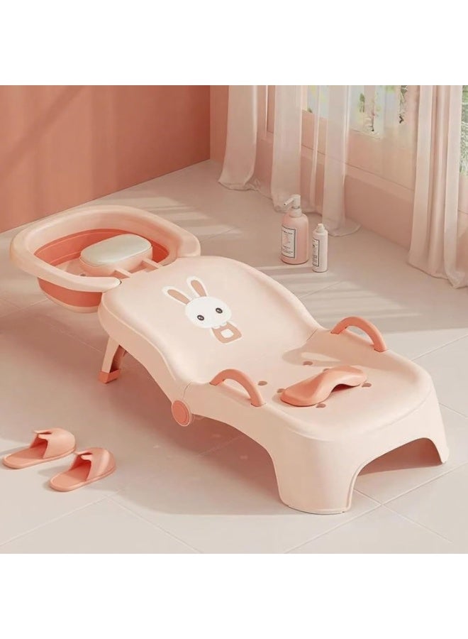 سوفام محطة غسل شعر الأطفال كرسي غسل شعر الأطفال القابل للطي، كرسي خاص لشطف الرأس لمراحيض الأطفال. مناسب للفتيان والفتيات للاستخدام المنزلي. عمر 0-10. - Image 3