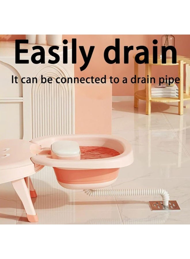 سوفام محطة غسل شعر الأطفال كرسي غسل شعر الأطفال القابل للطي، كرسي خاص لشطف الرأس لمراحيض الأطفال. مناسب للفتيان والفتيات للاستخدام المنزلي. عمر 0-10. - Image 5