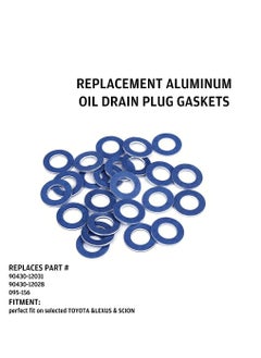 SYOSI 90430-12031 Aluminum Oil Drain Plug Gaskets Fits for Toyota Lexus Scion Crush Washer Seals Replaces# 9043012031, Oil Drain Plug Washers Aluminum (24Pcs)  - Image 2