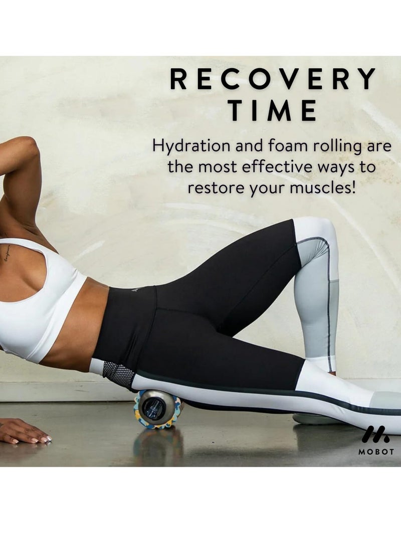 MOBOT Portable Travel Foam Roller Water Bottle with Sip Straw, Stainless Steel Screw Lid | Insulated Sports Water Bottle and Foam Rollers for Yoga, Workout, Home Gym, & Exercise 798.4ml (Marine) - Image 3