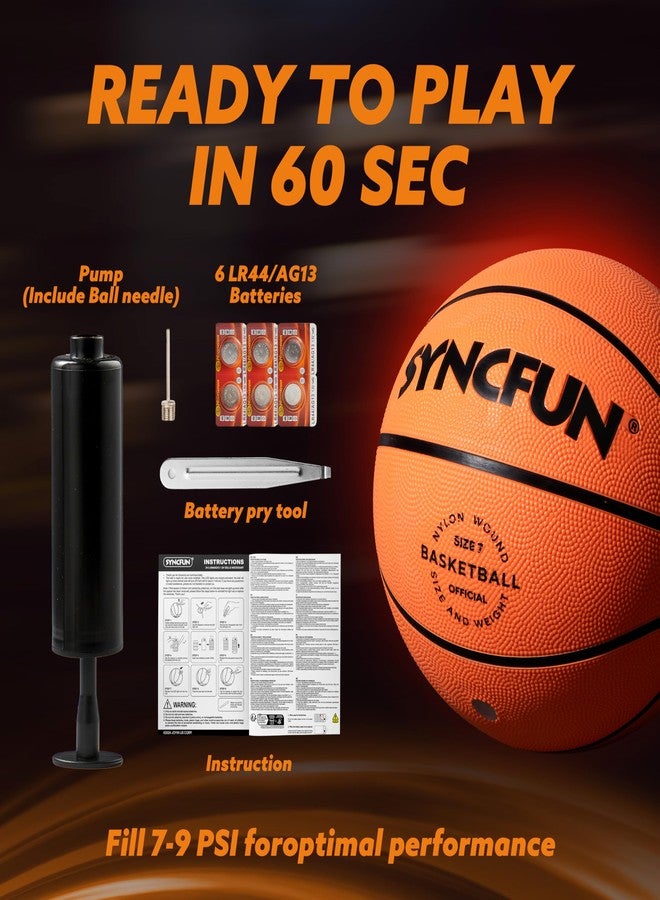 SYNCFUN Glow in The Dark Basketball Size 7, Light Up Basketball for Night Games, Cool Birthday Gift for Boys Age 7-12, Teen Outdoor Sports Toy Halloween - Image 4