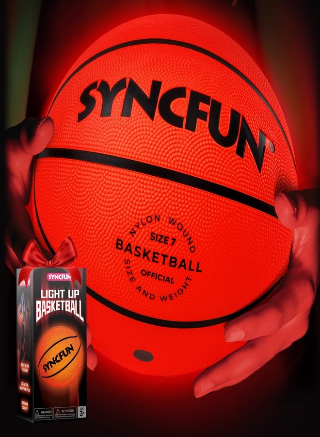 SYNCFUN Glow in The Dark Basketball Size 7, Light Up Basketball for Night Games, Cool Birthday Gift for Boys Age 7-12, Teen Outdoor Sports Toy Halloween - Image 1