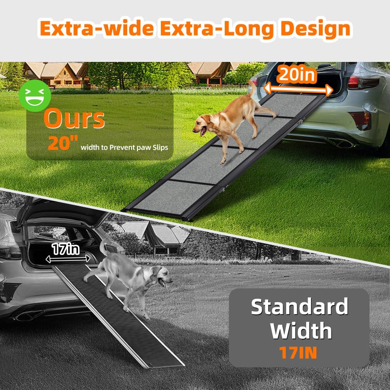GAOYITK Dog Ramp for Car ðŸ•ðŸâ€ð±ðŸðŸŽâ€ Large Folding Pet Stair Ramps for Truck, SUV, with Non-Slip Surface, Up to 250LBS, Outdoor Dog Car Ramp for Medium & Large Dogs, Portable Pet Steps - Image 3