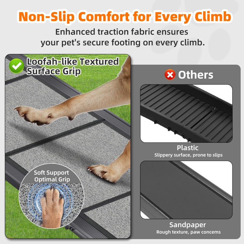 GAOYITK Dog Ramp for Car ðŸ•ðŸâ€ð±ðŸðŸŽâ€ Large Folding Pet Stair Ramps for Truck, SUV, with Non-Slip Surface, Up to 250LBS, Outdoor Dog Car Ramp for Medium & Large Dogs, Portable Pet Steps - Image 4