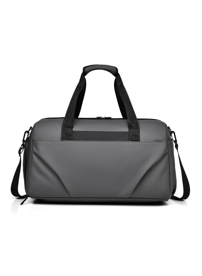 Large Water-Resistant Travel Duffle Bag with Shoe Compartment - Dark Grey - Image 2