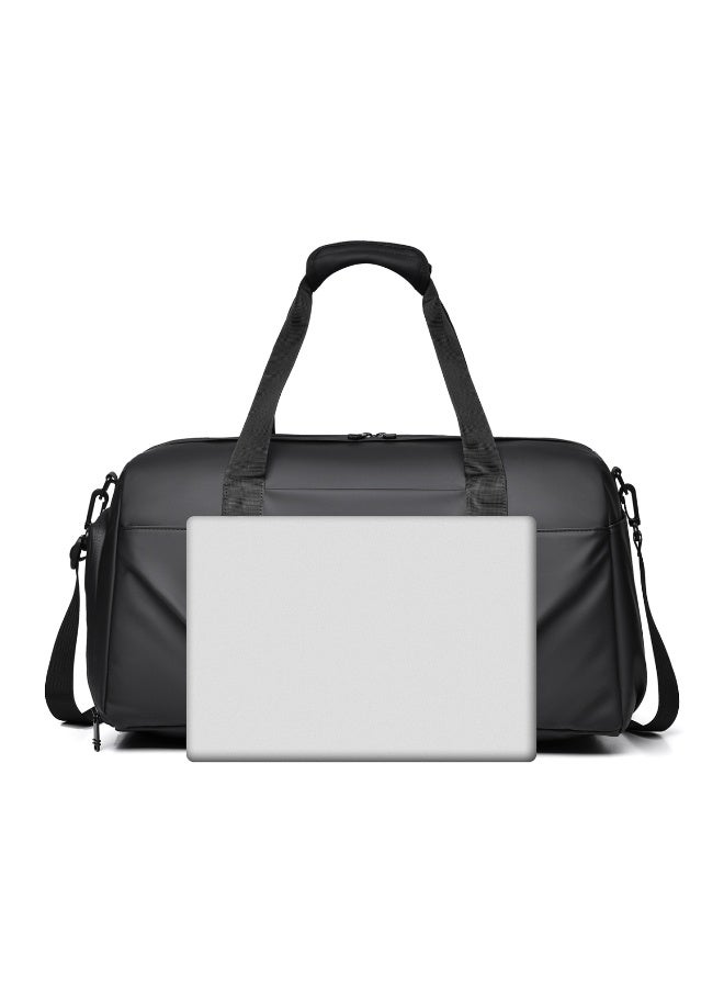 Large Water-Resistant Travel Duffle Bag with Shoe Compartment - Dark Grey - Image 4