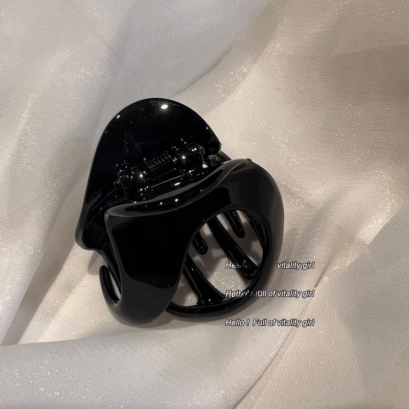 Generic Alien Shark Hair Claw Autumn Winter Trendy 2022 High Ponytail Clip 2# black-shaped ball catch clip