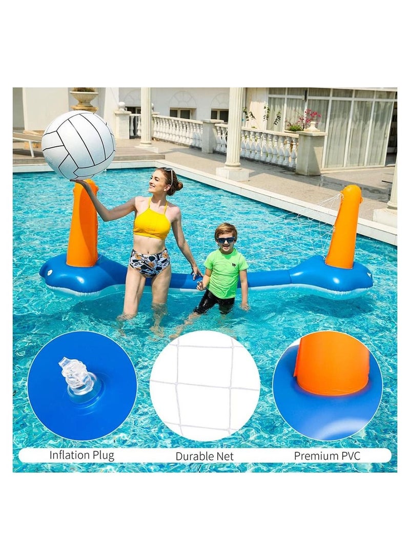 Generic 4 Pieces Inflatable Volleyball Net Basketball Hoops Pool Float Set  - Image 3