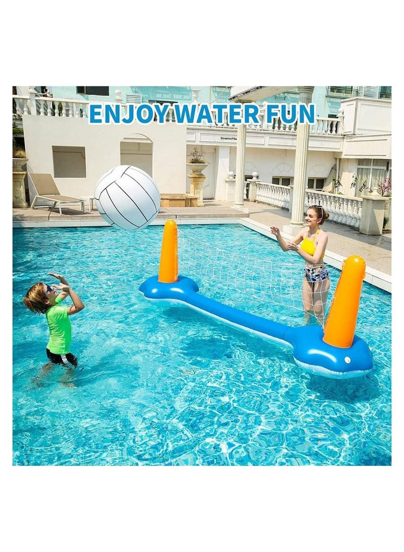 Generic 4 Pieces Inflatable Volleyball Net Basketball Hoops Pool Float Set  - Image 4
