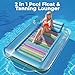 JAMBO Inflatable Tanning Pool Lounger Float 70 x 47 Sun Tanning Pool Float with Pillow Water Lounge Raft Pool Floatie for Adults Tanning Raft Pool Tub Water Tanning Bed Kiddie Pool Tanning Floats - Image 4
