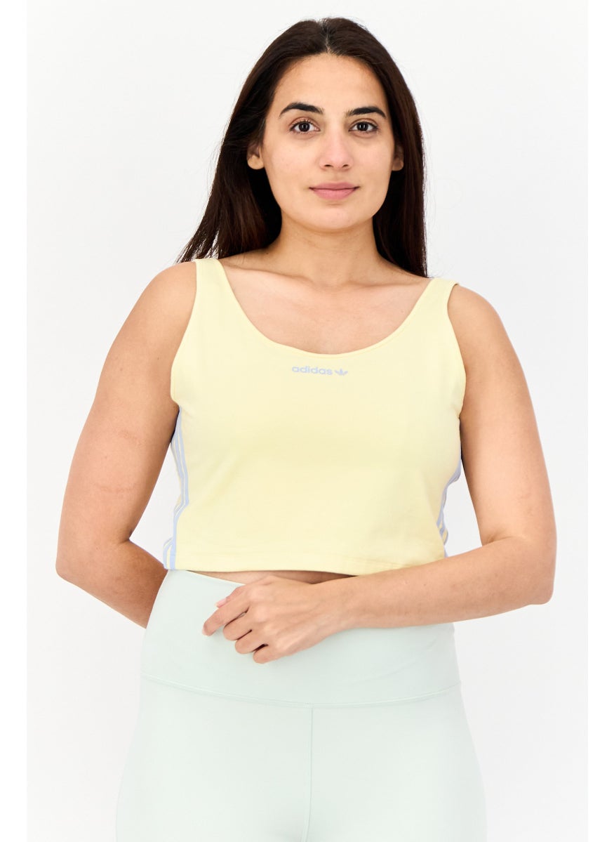 adidas Originals - Women Sportswear Fit Sleeveless Training Tank Top, Pale Yellow - Image 1