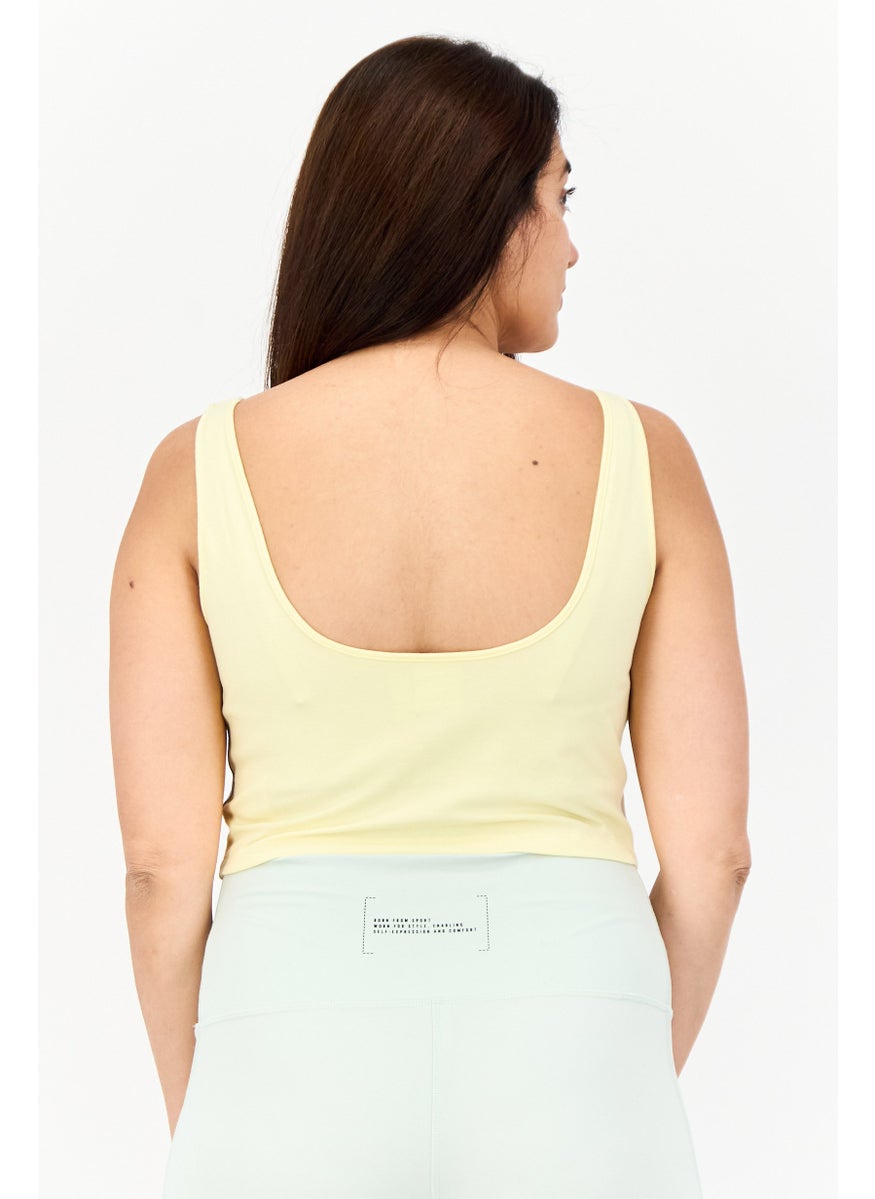 adidas Originals - Women Sportswear Fit Sleeveless Training Tank Top, Pale Yellow - Image 1