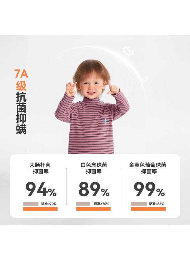 Far Infrared Heating Antibacterial] Boys' Base Layer Winter Baby T-shirt Long Sleeve Winter Style Children's Top - Image 3